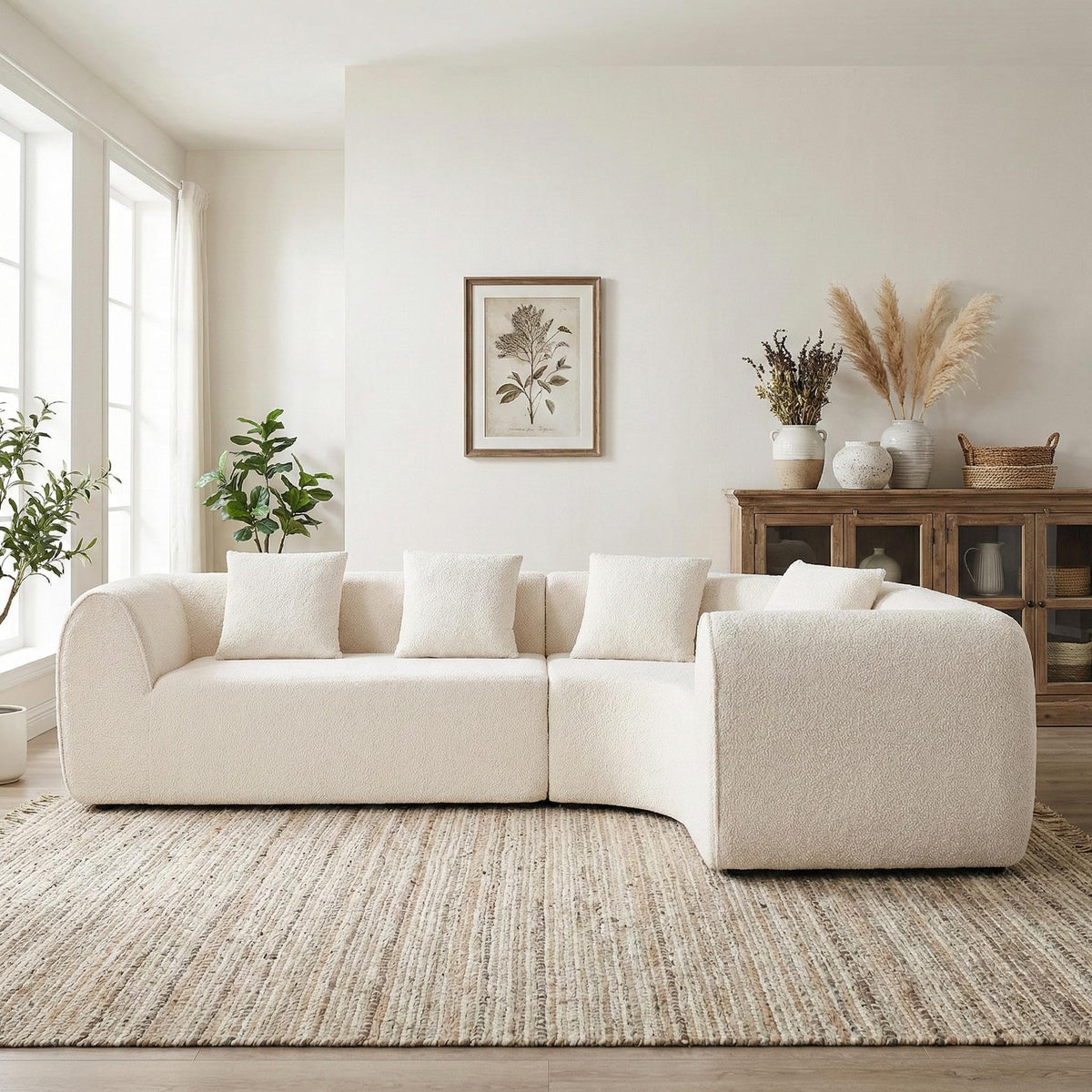 100.39" Modular Sectional Sofa with Flexible Layout, No Assembly Required