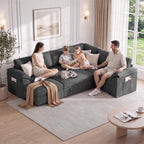 108" Modular Sectional Sofa with Pull Out Bed, L Shaped Sectional Couch
