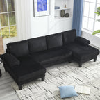 U Shaped Couch with Oversized Seat,4 Seat Sofa with Double Chaise,Comfortable and Indoor Furniture for Living Room,Apartment