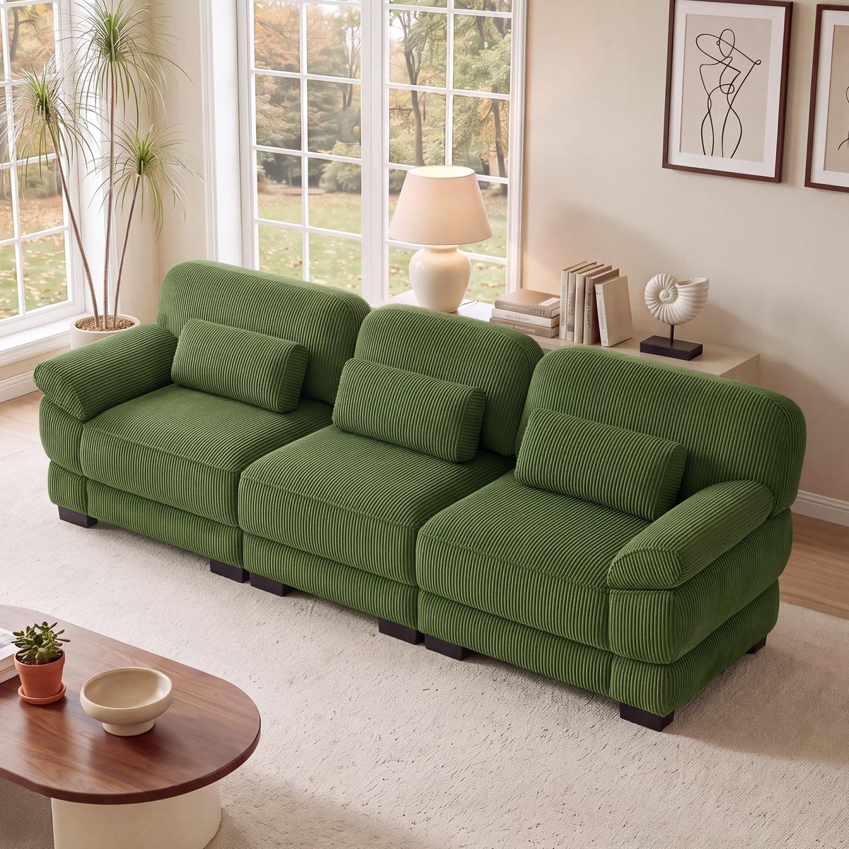 132'' Modular Sectional Sofa, 6-seat U-Shaped Cloud Couch for Living Room