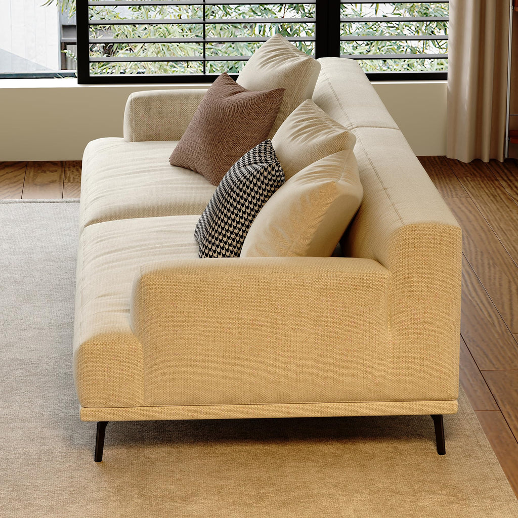110" Modern Sectional Couch for Living Room, Fabric Cloud Sofa