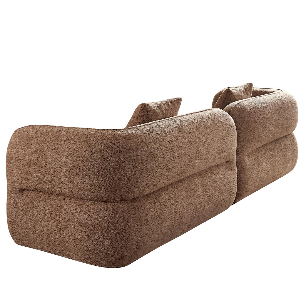 110" Modern Sofa Couch 3-Seater Deep Seat for Living Room, Camel