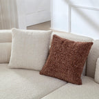 132" Oversized Boucle Cloud Couch with Chaise, Light Beige Sectional