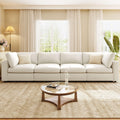 U-style 133.5" Upholstered Modular Sofa with Storage Space, USB Charge Por