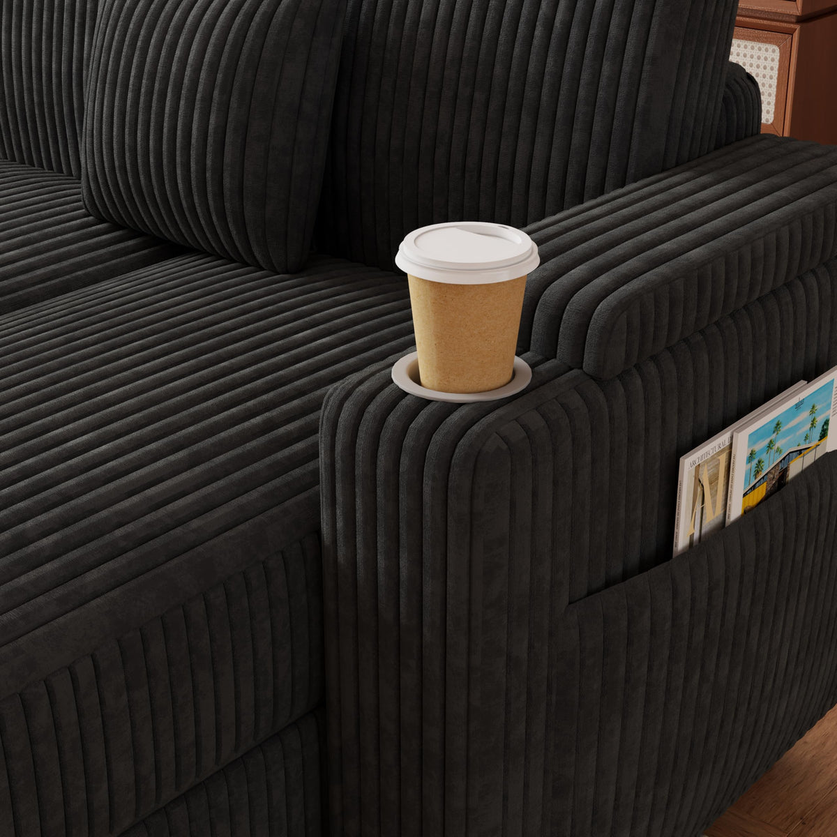 100 In U Shaped Sectional Sofa Sleeper Couch with Pull Out Bed