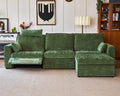 125" Modular Power Reclining Sectional 3 Seater Sofa with Ottoman, Chenille