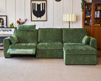 125" Modular Power Reclining Sectional 3 Seater Sofa with Ottoman, Chenille