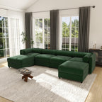 109'' Modular Sectional Sofa, Oversized 4 Seat L Shaped Couch with Storage Ottoman, Extra Deep Seat, Modern Comfy Convertible Chenille Sofa with Chaise, Lounge Couches for Living Room, Camel