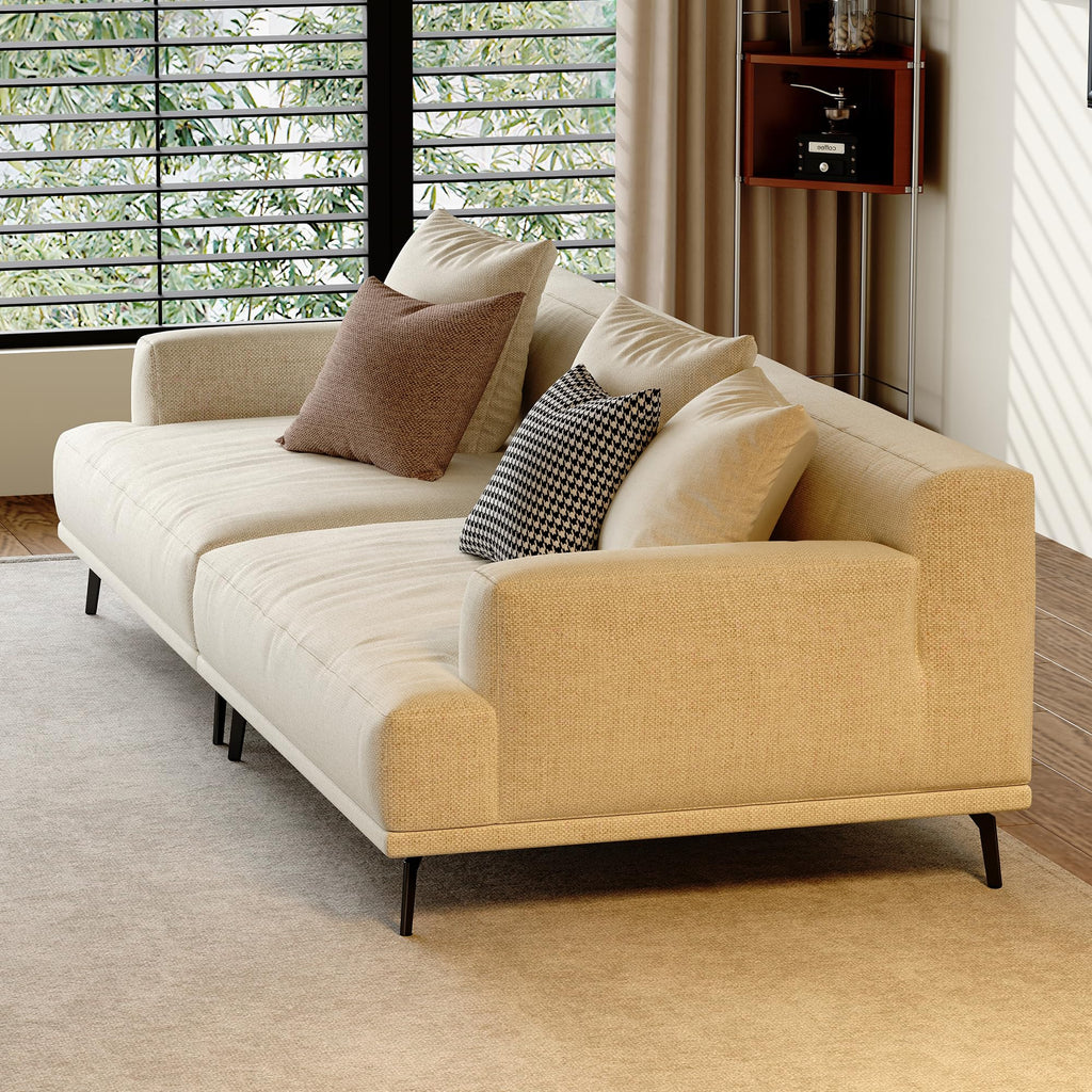 110" Modern Sectional Couch for Living Room, Fabric Cloud Sofa