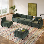 121.2" Oversized Sectional Couches U-Shaped Modular Sofa Bed,Green
