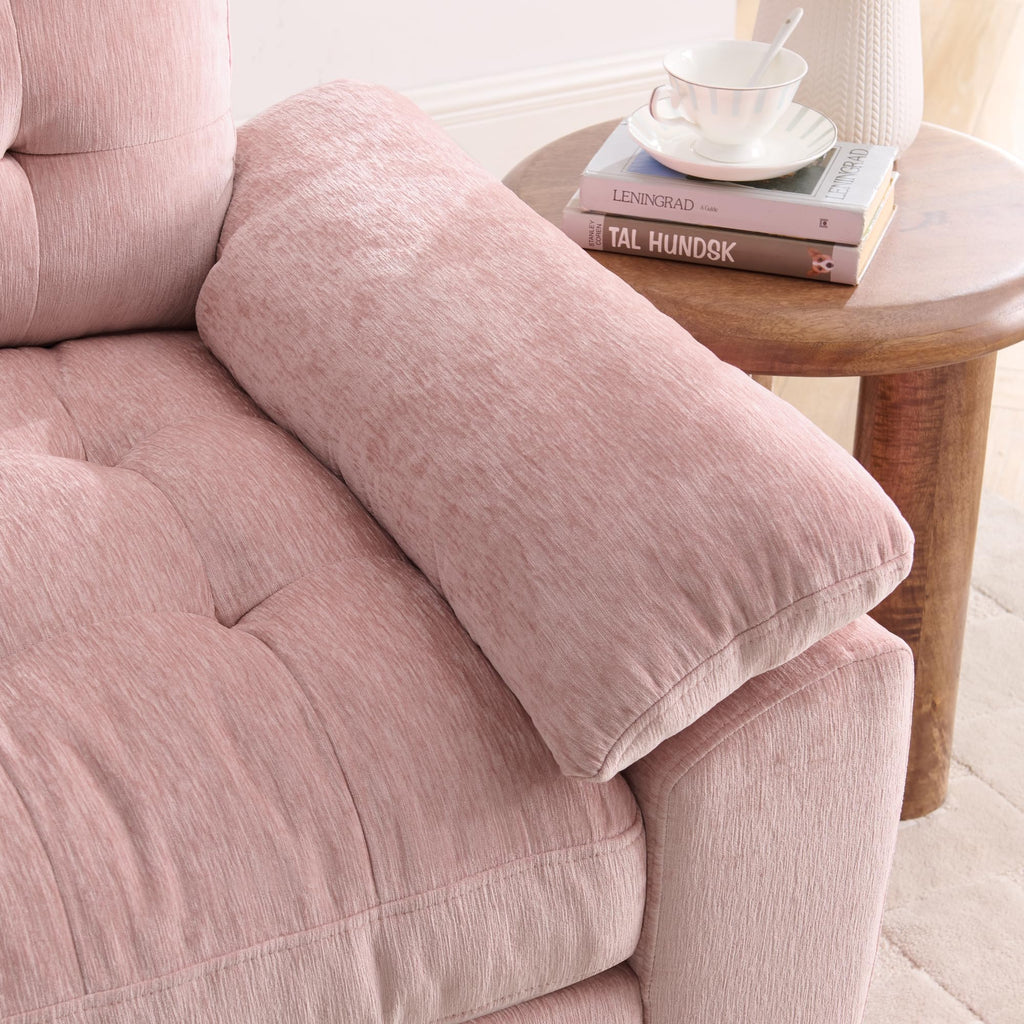Tufted Recliner Loveseat Sofa with Storage Ottoman Sets for Living Room