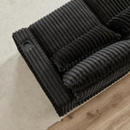 126 inch Corduroy with Cup Holder Super Large L Shaped Sofa, Movable Footrest, Four Waist Pillows and Four Back Cushion, with USB Port and Type C Port AH915