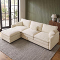 111" Modular Sectional Sofa, Deep Seat Cloud Couch Sectional with Ottoman