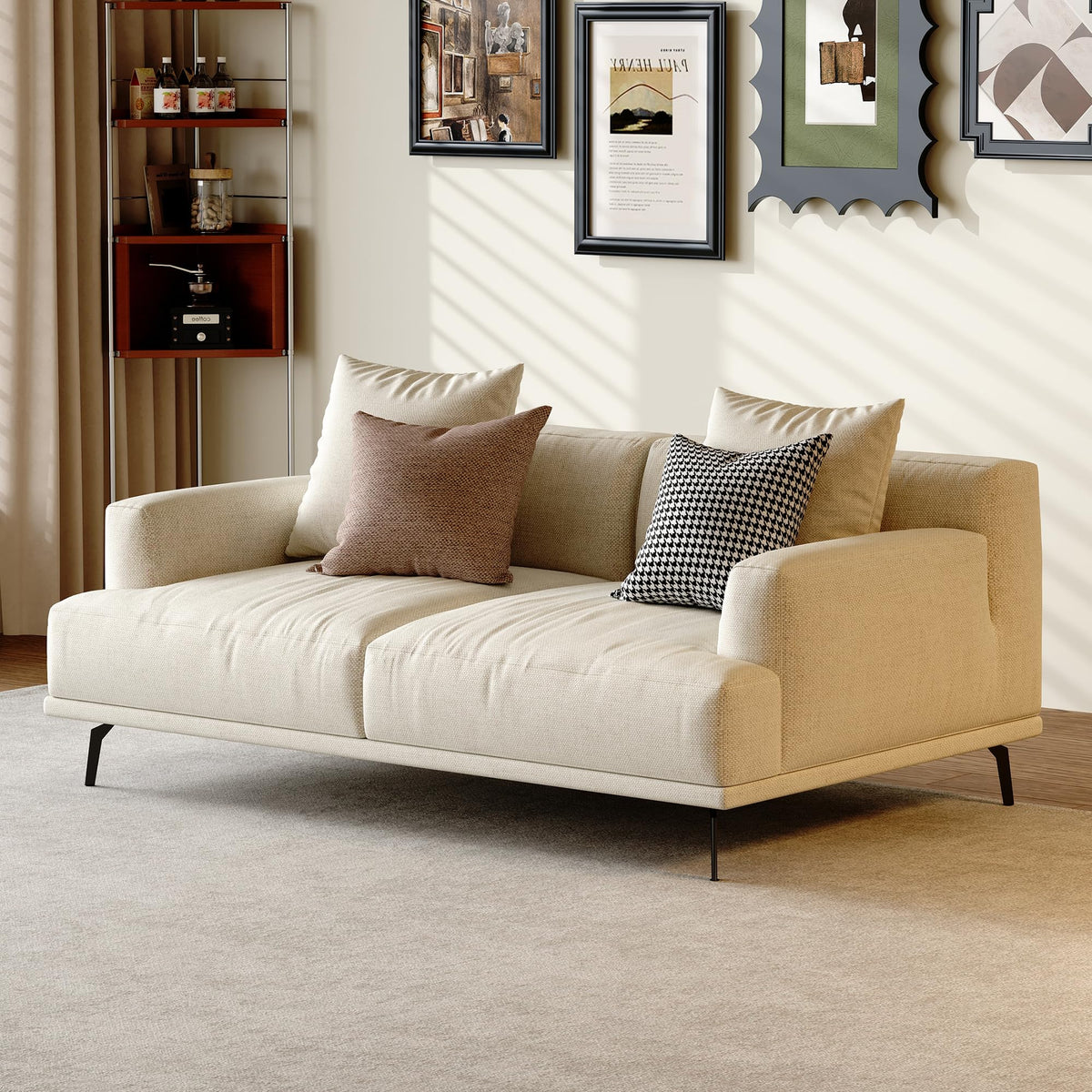110" Modern Sectional Couch for Living Room, Fabric Cloud Sofa