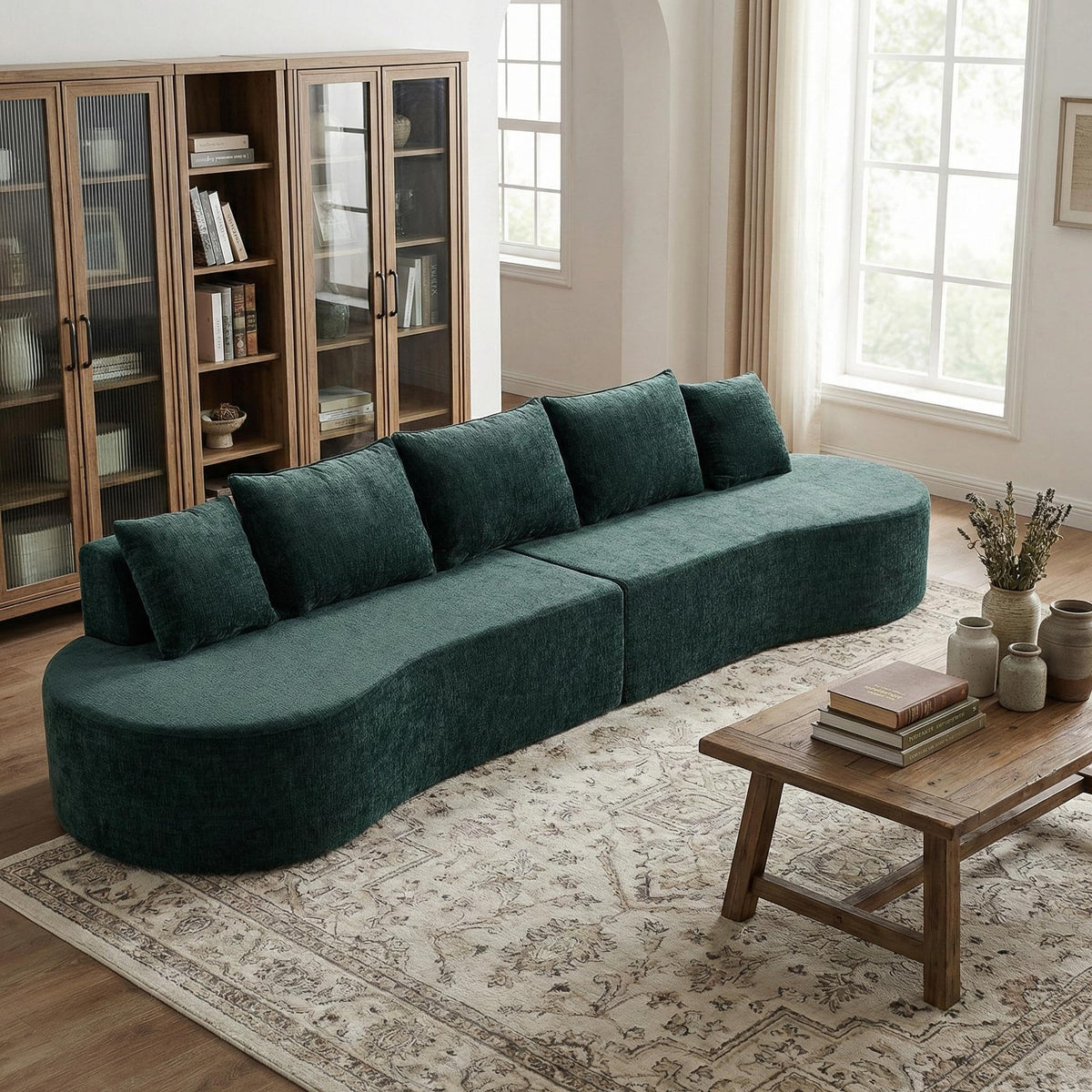 100.39" Modular Sectional Sofa with Flexible Layout, No Assembly Required
