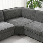 119" U Shaped Sectional Sofa, 6 Seat Chenille Corner Couch Set with Cup Holders, Oversized Chaise Lounge, Irregular Corner, Deep and Wide Seat, Comfy Sofa for Living RoomApartment, 2 Colors