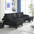 U Shaped Couch with Oversized Seat,4 Seat Sofa with Double Chaise,Comfortable and Indoor Furniture for Living Room,Apartment