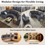 109.4'' Curved Modular Sectional Sofa, Round Sofa with Soft Upholstery