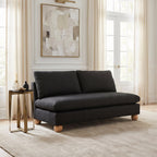 Zuo Minze Loveseat Black, Black Sofa, Modern Style, Textured Weave, Seats up to 2, Solid Rubberwood, Indoor Living, 61" W x 34.6" D x 33.1" H, Non-Stackable
