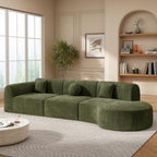 WILLIAMSPACE 111" Sectional Curved Sofa Couch with Fully Compressed Sponge