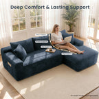 106" Modular Boneless Sofa, Sectional Chaise L-Shaped Couch for Living Room
