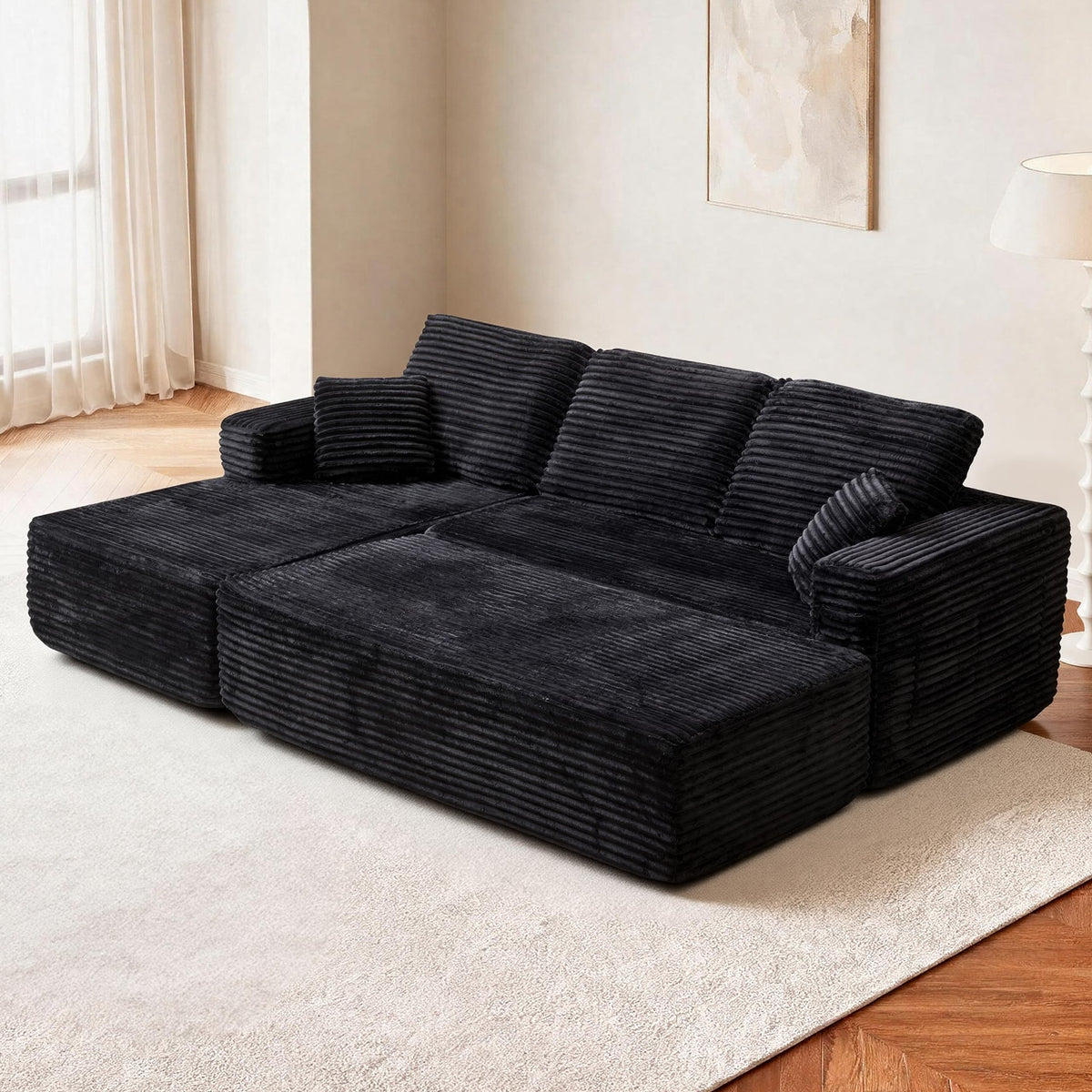 100.39" Modular Sectional Sofa with Flexible Layout, No Assembly Required