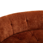 119'' Sectional Sofa, Curved L-Style Right-Hand Facing Couch with Fully Upholstered Arms, Tufted Design, Modern Minimalist Look, Dark Orange