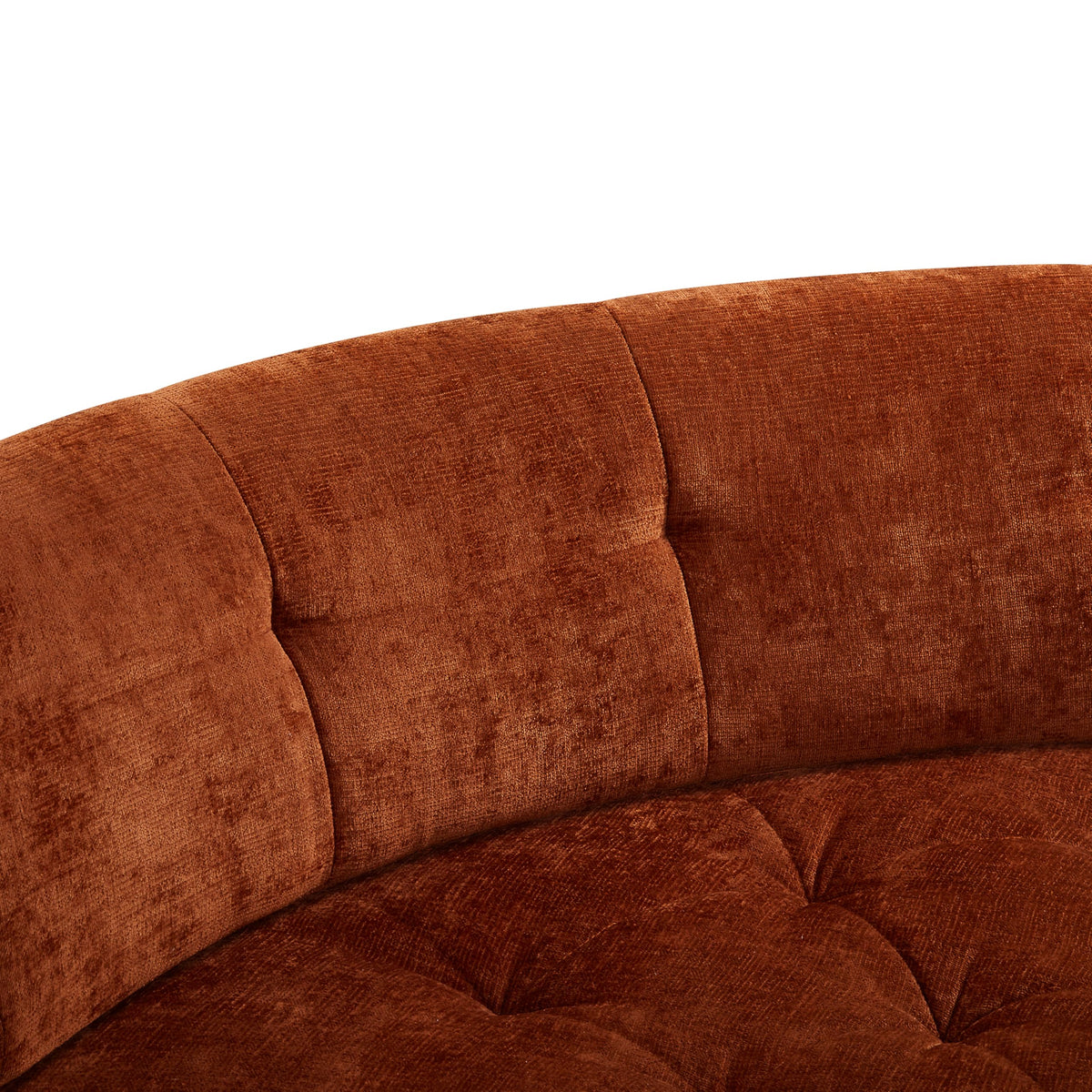 119'' Sectional Sofa, Curved L-Style Right-Hand Facing Couch with Fully Upholstered Arms, Tufted Design, Modern Minimalist Look, Dark Orange