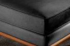 Valencia Artisan Full Leather Ottoman 31”| Full Italian Nappa 11000 Top-Grain Leather, Solid Alder Wood, Ultimate Comfort, Black