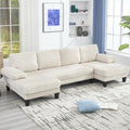 U Shaped Couch with Oversized Seat,4 Seat Sofa with Double Chaise,Comfortable and Indoor Furniture for Living Room,Apartment WG402