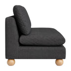 Zuo Minze Loveseat Black, Black Sofa, Modern Style, Textured Weave, Seats up to 2, Solid Rubberwood, Indoor Living, 61" W x 34.6" D x 33.1" H, Non-Stackable