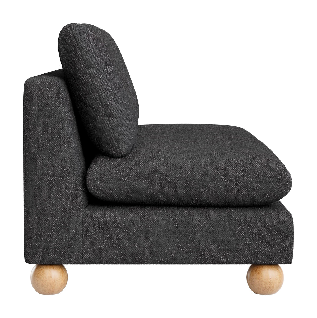 Zuo Minze Loveseat Black, Black Sofa, Modern Style, Textured Weave, Seats up to 2, Solid Rubberwood, Indoor Living, 61" W x 34.6" D x 33.1" H, Non-Stackable