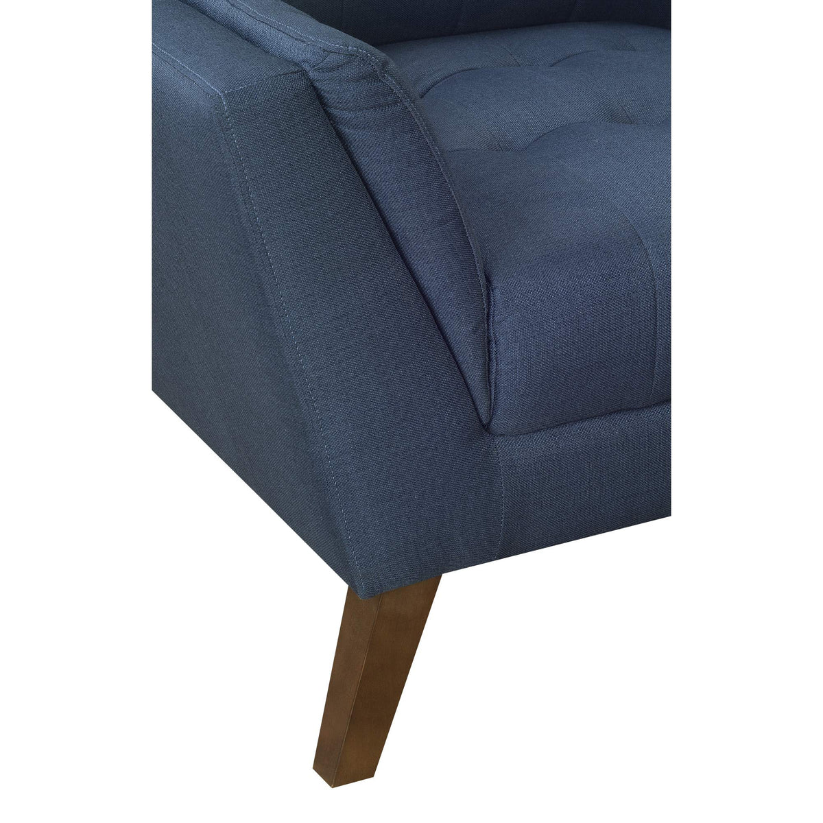 Wallace & Bay Browning Blue Loveseat with Deep Tufting and Stitching Details