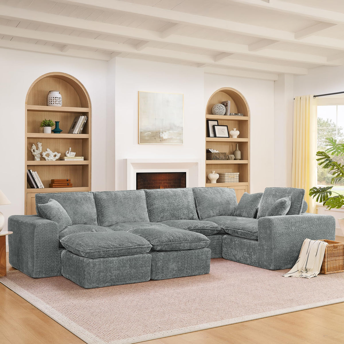 100.39" Modular Sectional Sofa with Flexible Layout, No Assembly Required
