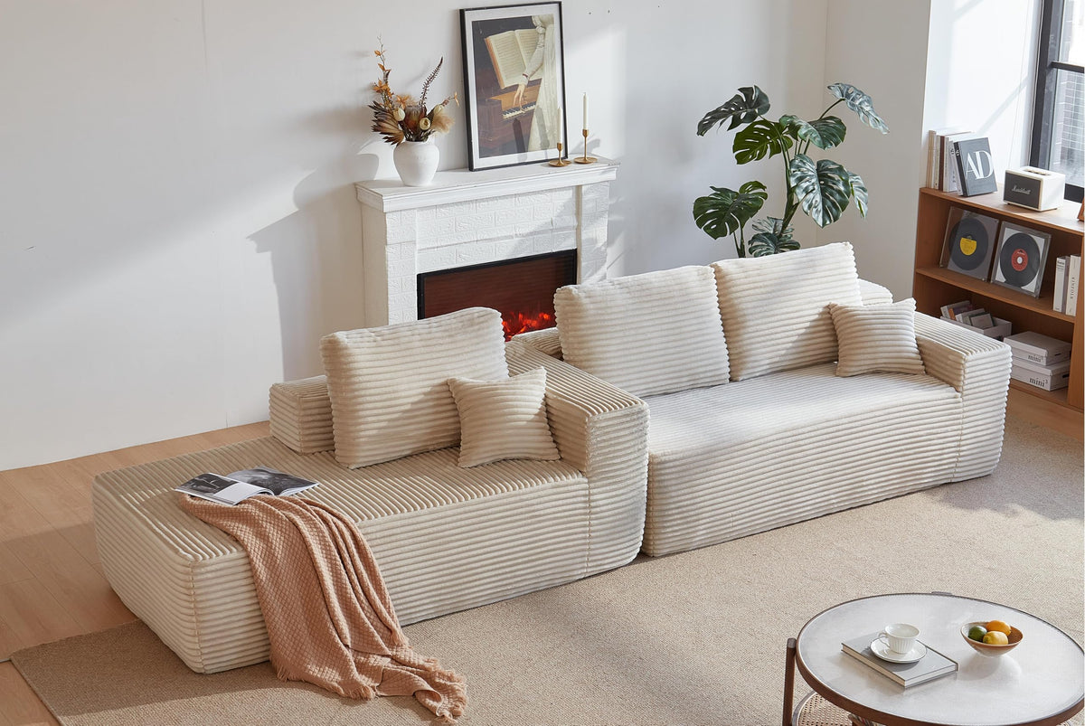 105" Cloud Sectional Couch with L Shape Chaise,Modular Sofa with Deep Seat, Upholstered Couches for Living Room Bedroom,No Assembly Required PN877