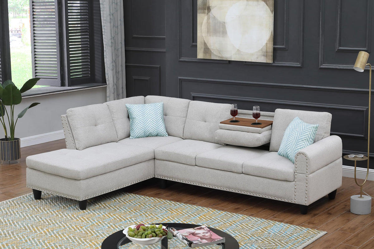 Wakefit 98" Sectional Sofa Couch for Living Room