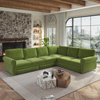 118" Sleeper Sofa Bed, Sectional Couches for Living Room/Apartment, Chenille L Shaped Couch with Pull Out Couch Bed, Convertible Sectional Sofa with Rolled Arm & Nailhead Trim, Green