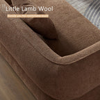 110" Modern Sofa Couch 3-Seater Deep Seat for Living Room, Camel