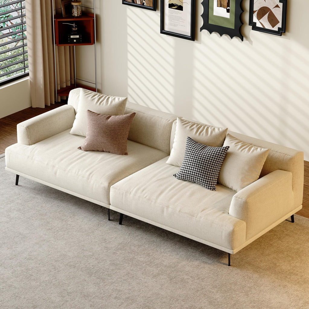 110" Modern Sectional Couch for Living Room, Fabric Cloud Sofa