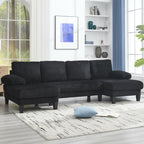 U Shaped Couch with Oversized Seat,4 Seat Sofa with Double Chaise,Comfortable and Indoor Furniture for Living Room,Apartment