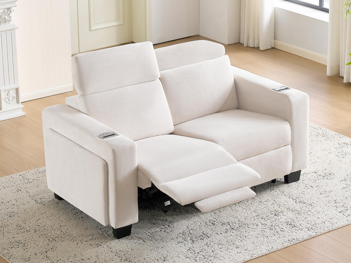 Wall Hugger Power Reclining Loveseat, Loveseat Recliner Sofa, Beige