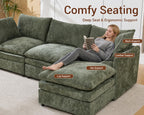 U Shaped Sectional Couches for Living Room 130"