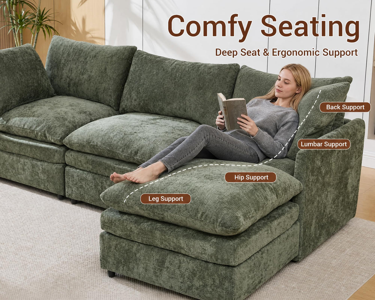 U Shaped Sectional Couches for Living Room 97"