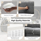 119" U Shaped Sectional Sofa, 6 Seat Chenille Corner Couch Set with Cup Holders, Oversized Chaise Lounge, Irregular Corner, Deep and Wide Seat, Comfy Sofa for Living RoomApartment, 2 Colors