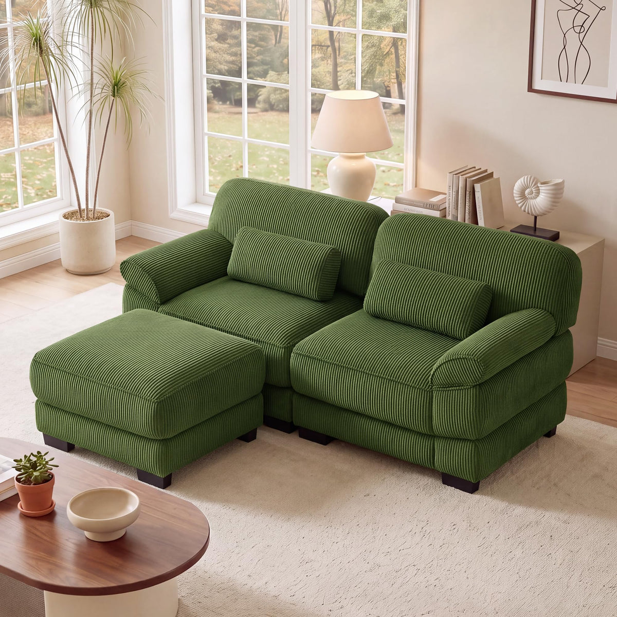 132'' Modular Sectional Sofa, 6-seat U-Shaped Cloud Couch for Living Room
