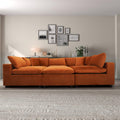 Velvet Modular Sofa in Burnt Orange, Sectional with L-Shape Design, Easy Assembly for Contemporary Homes