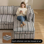 125" Oversized Modular Sectional Sofa with Storage,Convertible L/U-Shaped Chenille Cloud Couch with Reversible Chaise, 8 Seater Storage Sectional Sofa for Living Room