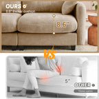 107" Modular Sectional Sofa, Comfy U Shaped Cloud Couch with Ottoman, Chenille Sofa Sleeper Deep Seat Sofas with Throw Pillows for Apartment-Camel