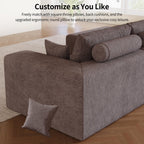 109" L-Shaped Corduroy Oversized Sectional Sofa w/Ottoman, Brown
