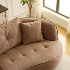 109" Modern Curved Sofa, Oversized Luxury Sectional Sofa, Camel